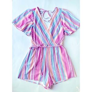 Blue Rain Pastel Colored Romper